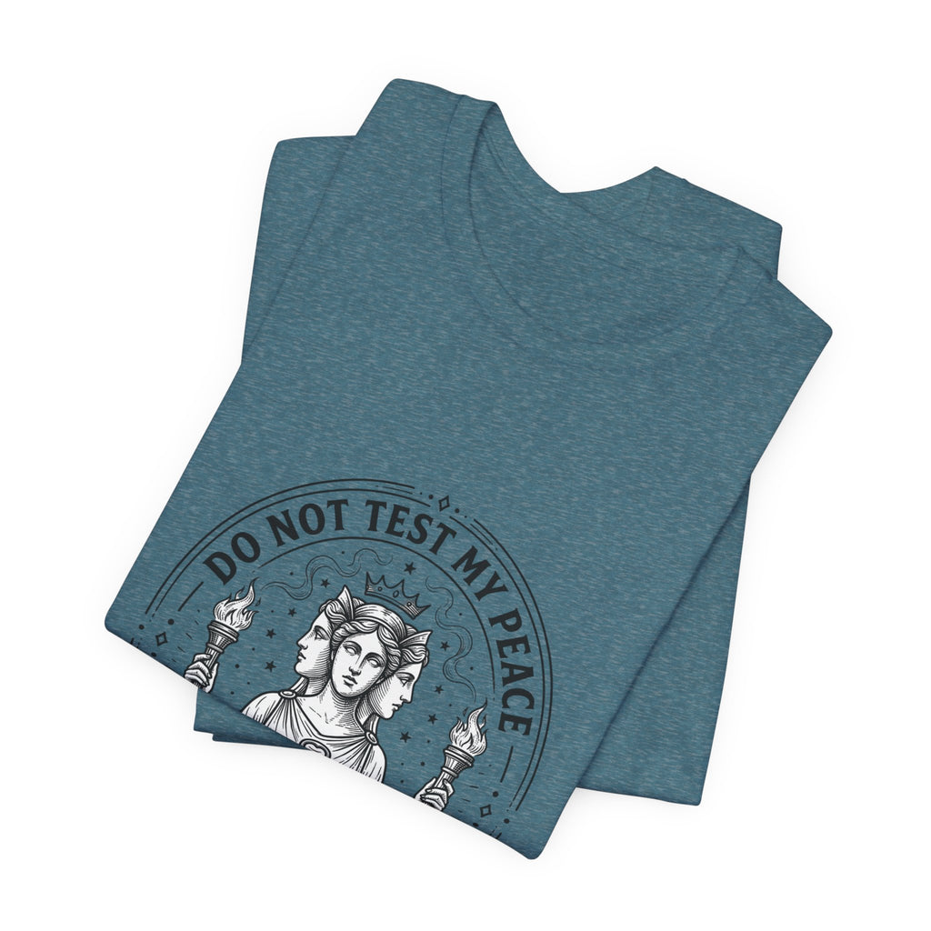 Do Not Test My Peace Guardian Illustration Tee | Greek Mythology, Mythcore