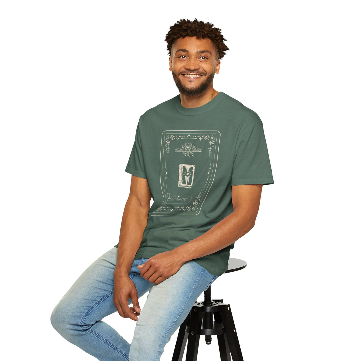 Tarot Bunny Illustration T-Shirt — 'Hold My Hand' Minimal Graphic Tee