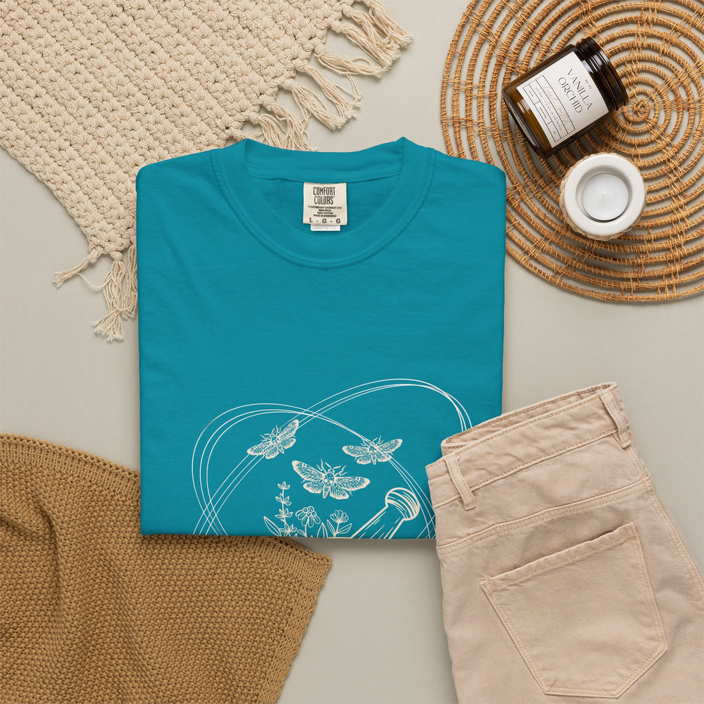 Mystic Tea Ceremony T-Shirt — Moon Phases & Moth Illustration