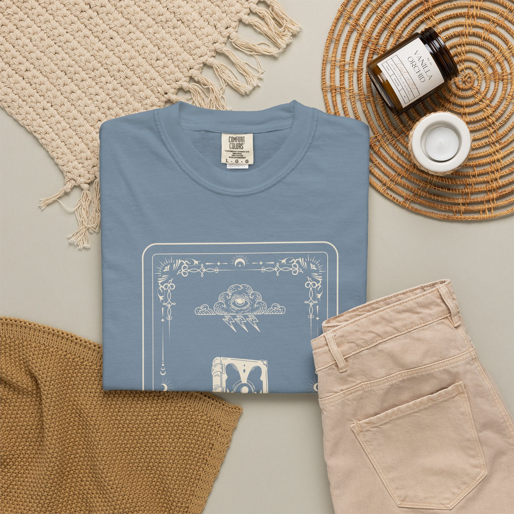Tarot Bunny Illustration T-Shirt — 'Hold My Hand' Minimal Graphic Tee