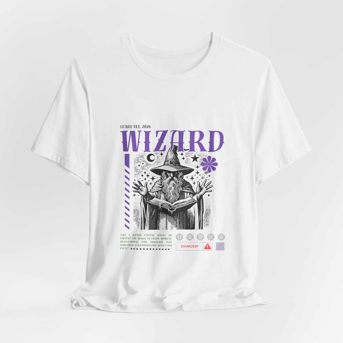 Wizard Graphic Tee — Vintage Spellbook Illustration T-Shirt
