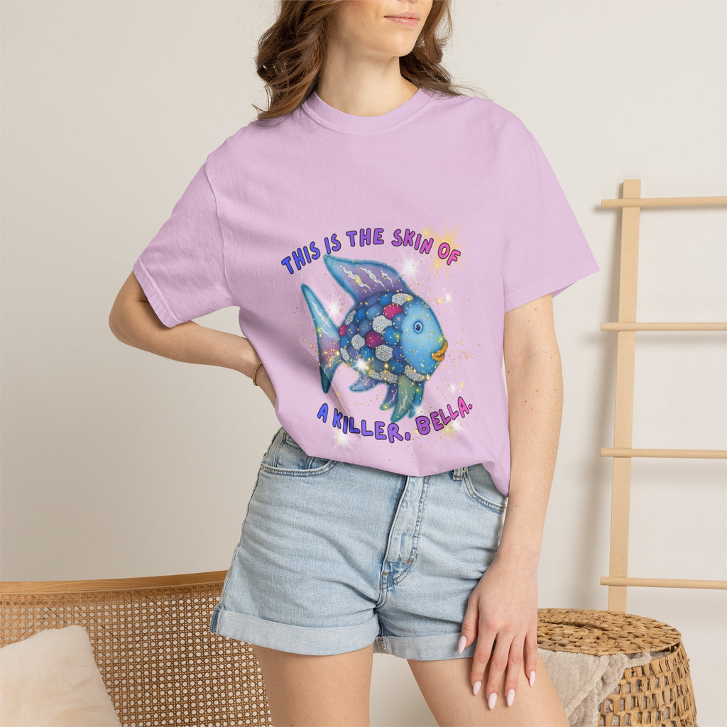 Fish Graphic T-Shirt — "This Is the Skin of a Killer, Bella" Colorful Ocean Artwork