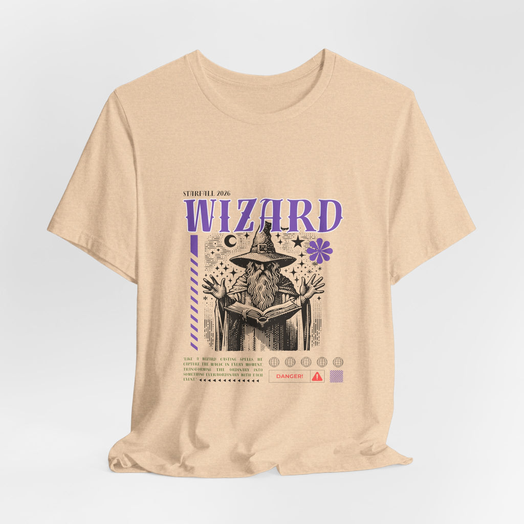 Wizard Graphic Tee — Vintage Spellbook Illustration T-Shirt