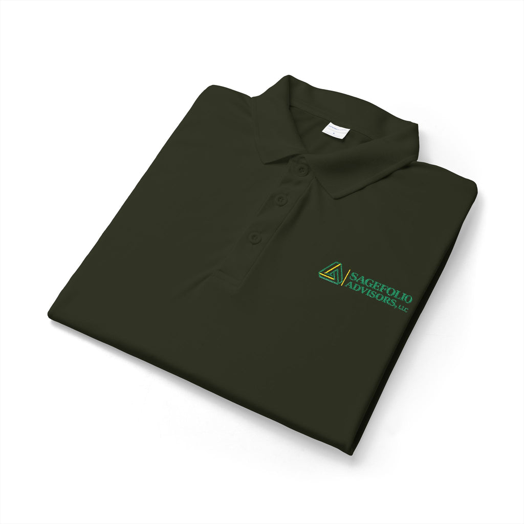 White Embroidered Polo — SageFolio Advisors Logo