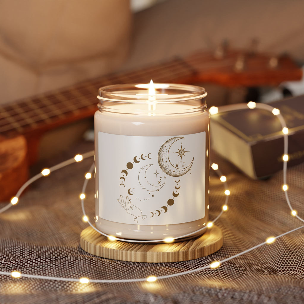 Moon Phase Soy Candle — 9oz Scented Jar (Celestial, Relaxing Gift)