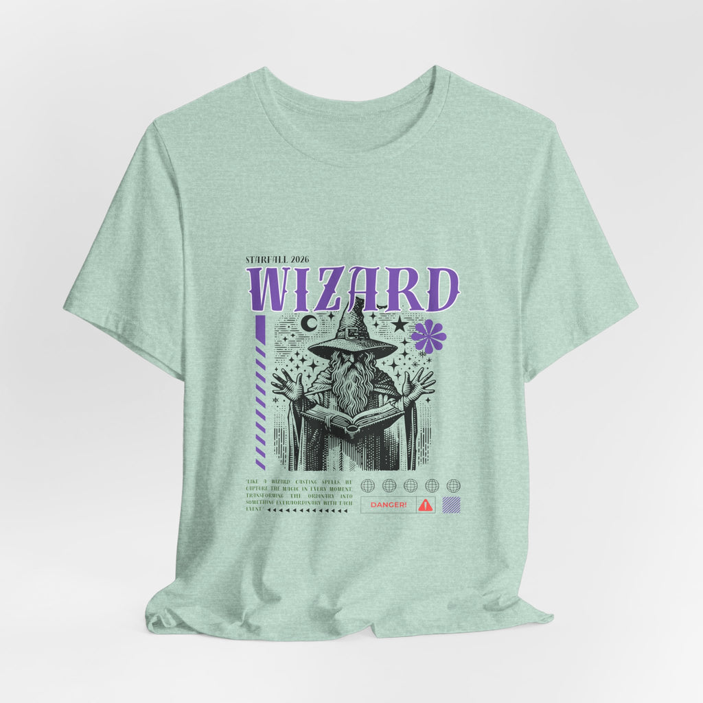 Wizard Graphic Tee — Vintage Spellbook Illustration T-Shirt
