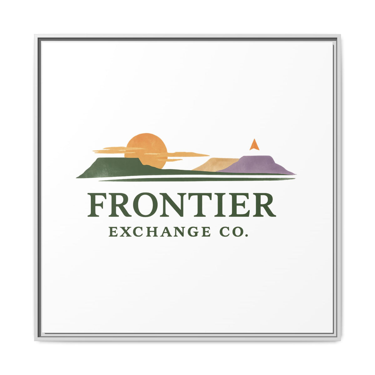 Framed Matte Canvas Print — Frontier Exchange Co. Logo