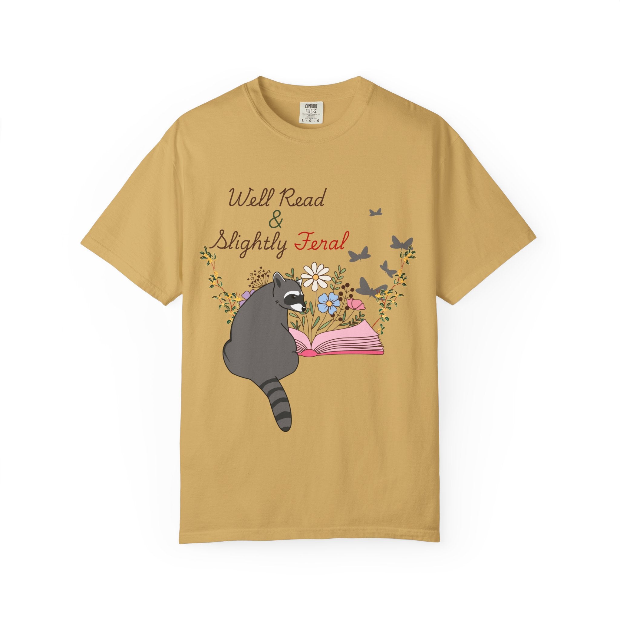 Well Read & Slightly Feral Reading Racoon - T-Shirts