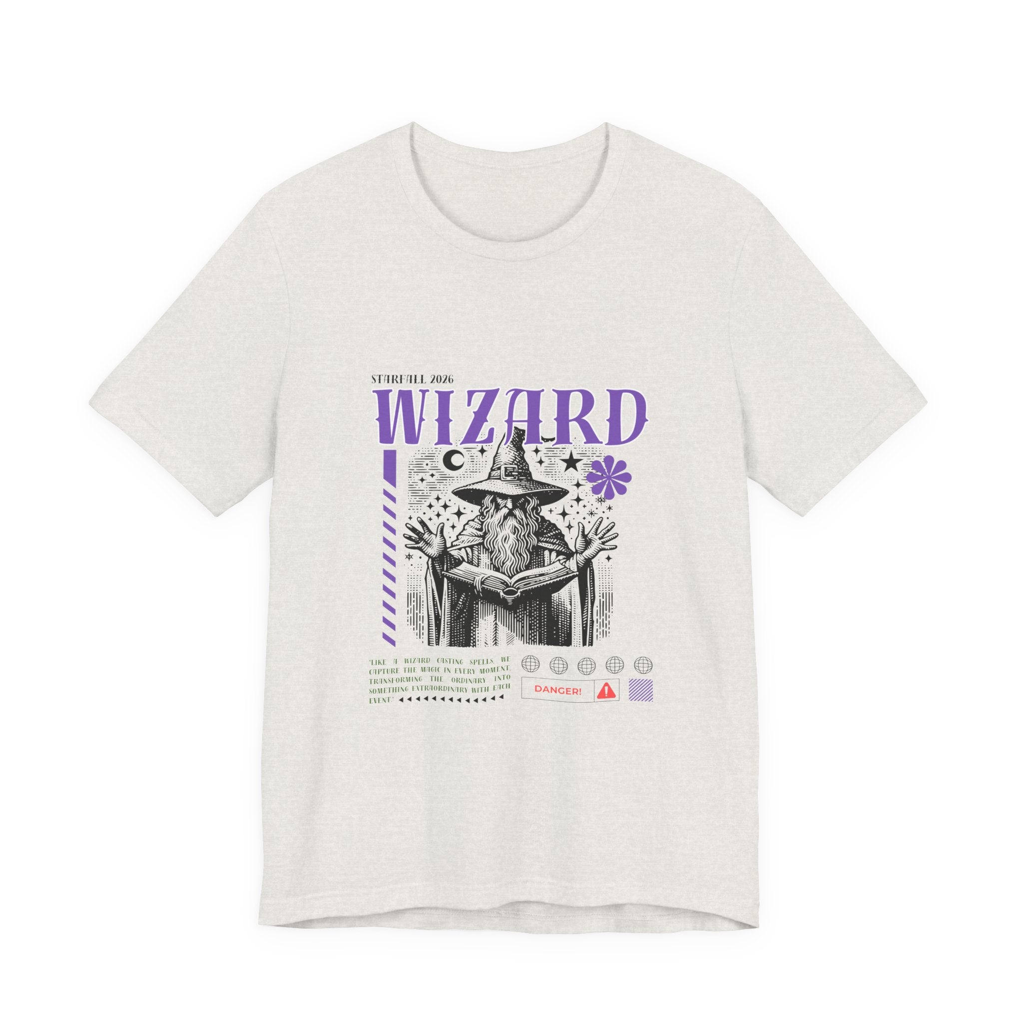 Wizard Graphic Tee — Vintage Spellbook Illustration T-Shirt