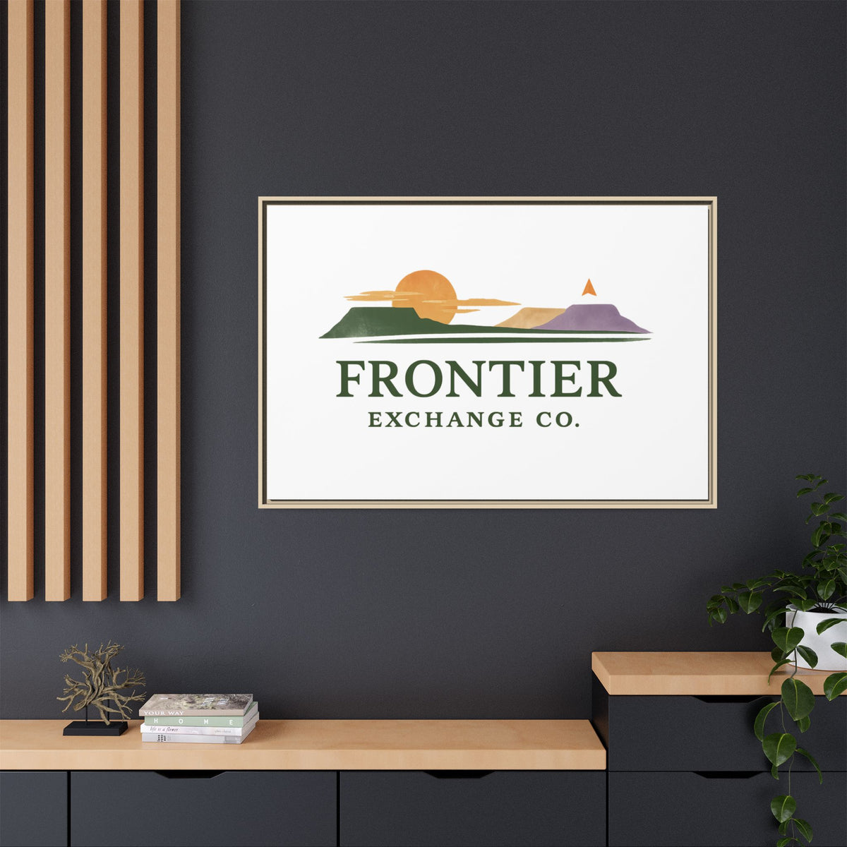 Framed Matte Canvas Print — Frontier Exchange Co. Logo