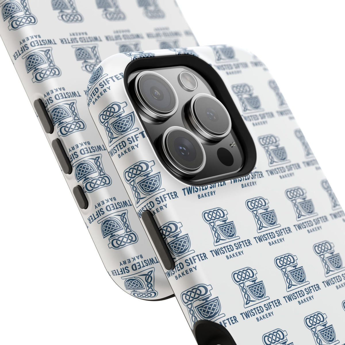 Magnetic Impact-Resistant Phone Case — Repeating Twisted Sifter Logo Pattern
