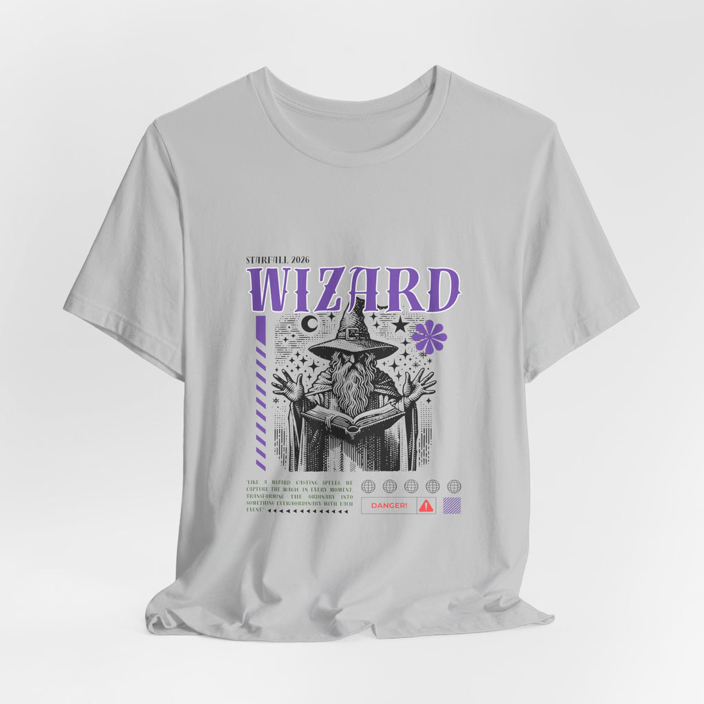 Wizard Graphic Tee — Vintage Spellbook Illustration T-Shirt