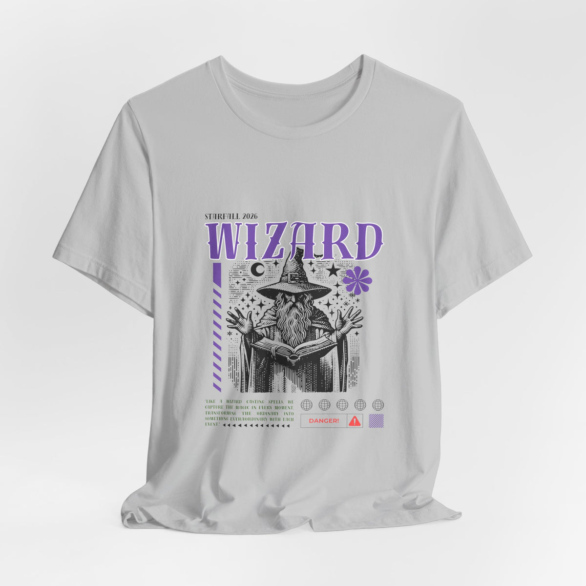 Wizard Graphic Tee — Vintage Spellbook Illustration T-Shirt