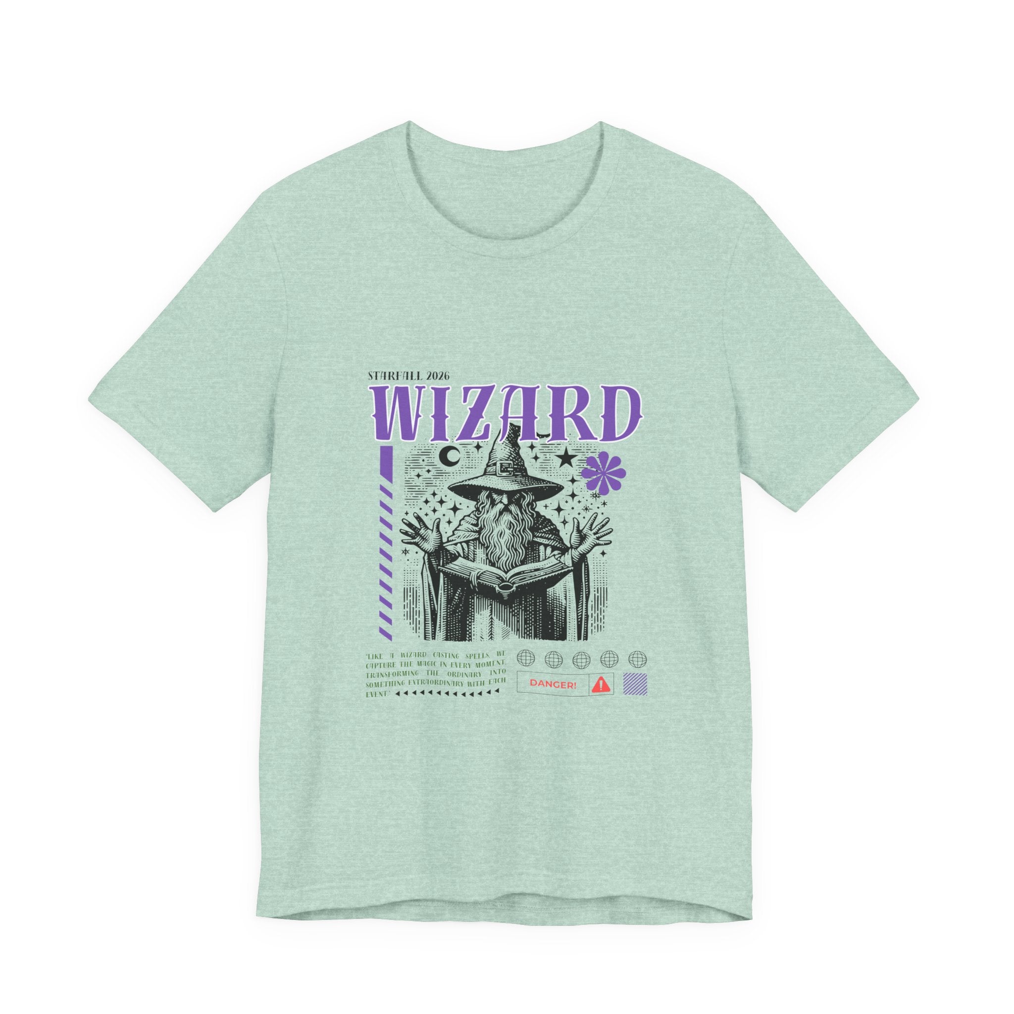 Wizard Graphic Tee — Vintage Spellbook Illustration T-Shirt