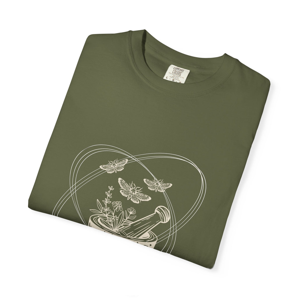 Mystic Tea Ceremony T-Shirt — Moon Phases & Moth Illustration