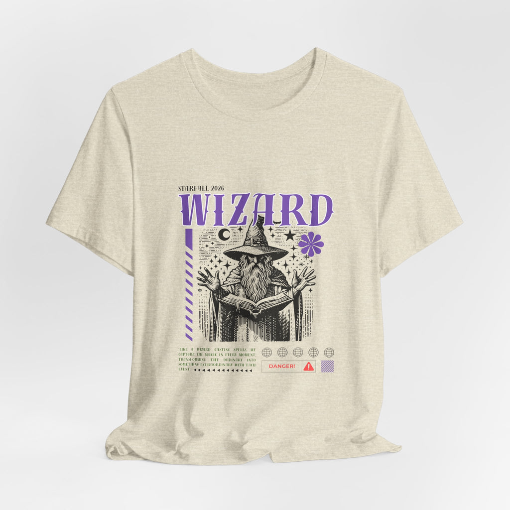 Wizard Graphic Tee — Vintage Spellbook Illustration T-Shirt