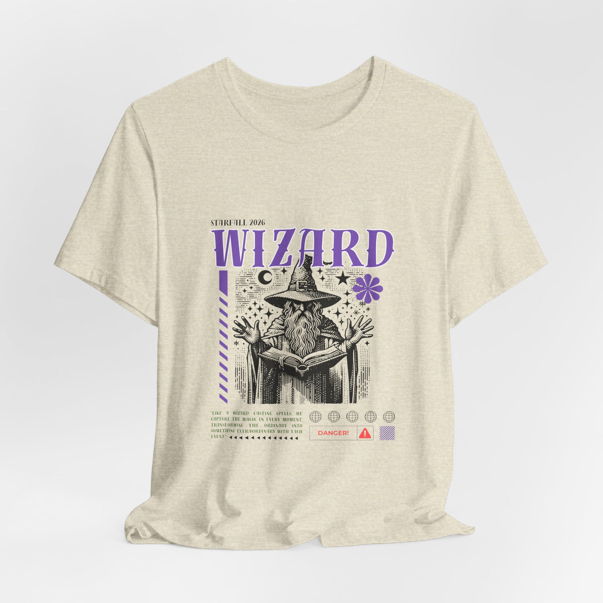 Wizard Graphic Tee — Vintage Spellbook Illustration T-Shirt