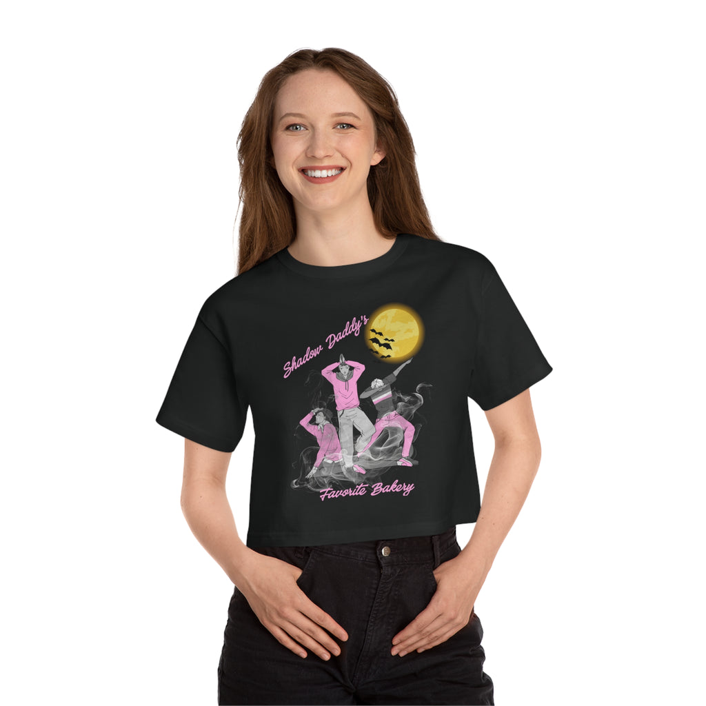 Bakery Crew Graphic Cropped T-Shirt — 'Sunset Daddy' Retro Dance Design