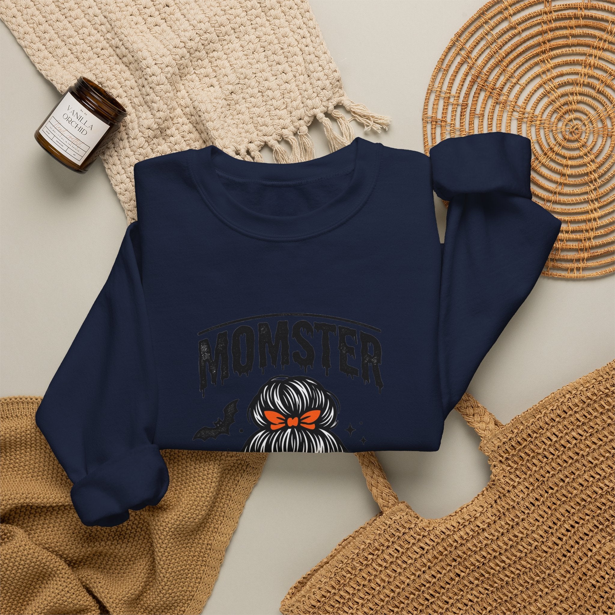 Momster Skull Mom Crewneck Sweatshirt | Halloween mom, bats, spooky season