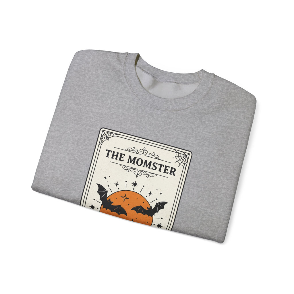 Momster Halloween Retro Crest Sweatshirt | spooky mom cardigan