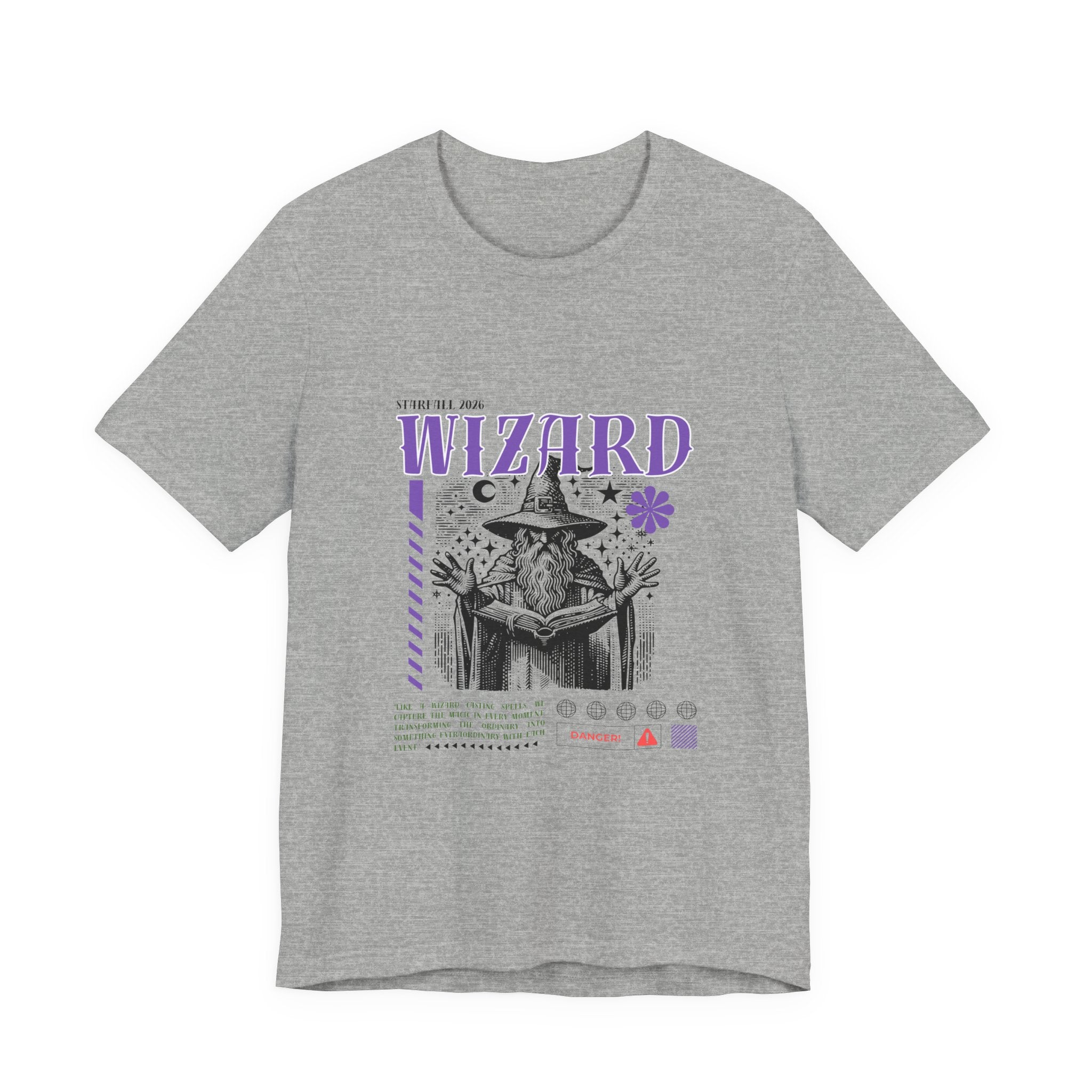 Wizard Graphic Tee — Vintage Spellbook Illustration T-Shirt