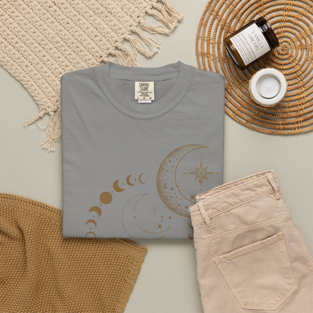 Moon Phase T-Shirt — Celestial Crescent & Phases Graphic Tee
