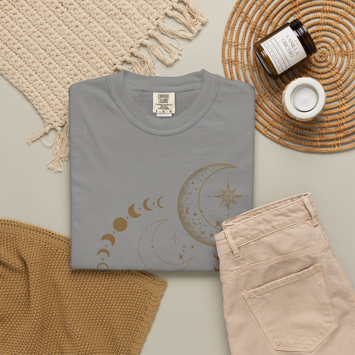 Moon Phase T-Shirt — Celestial Crescent & Phases Graphic Tee