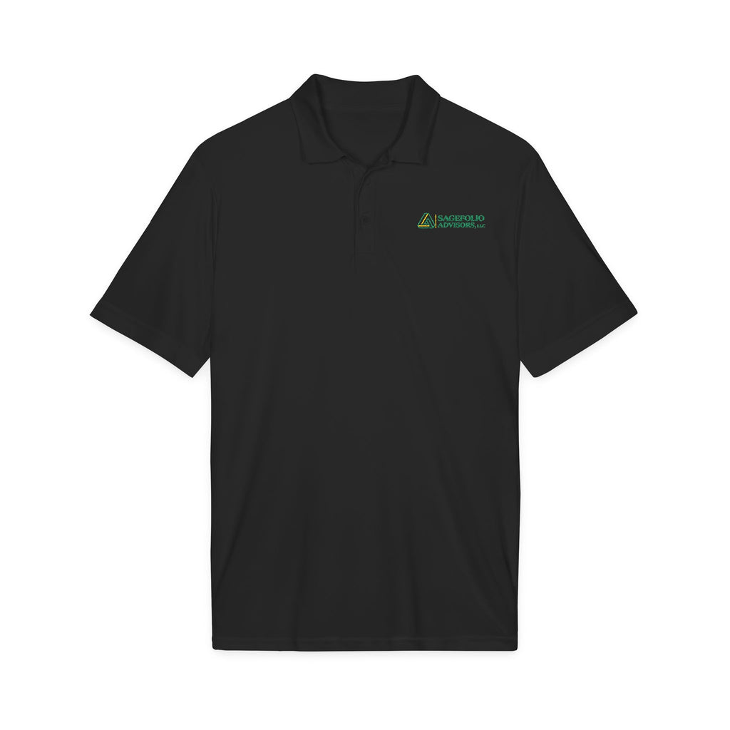 White Embroidered Polo — SageFolio Advisors Logo