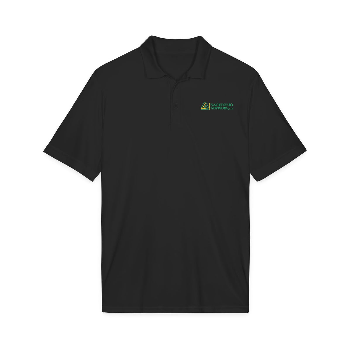 White Embroidered Polo — SageFolio Advisors Logo