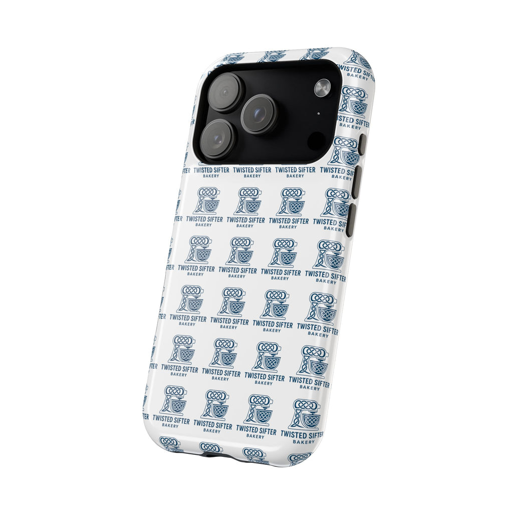 Magnetic Impact-Resistant Phone Case — Repeating Twisted Sifter Logo Pattern