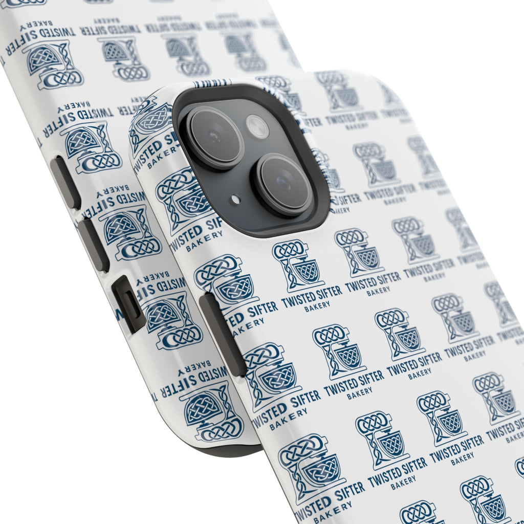 Magnetic Impact-Resistant Phone Case — Repeating Twisted Sifter Logo Pattern