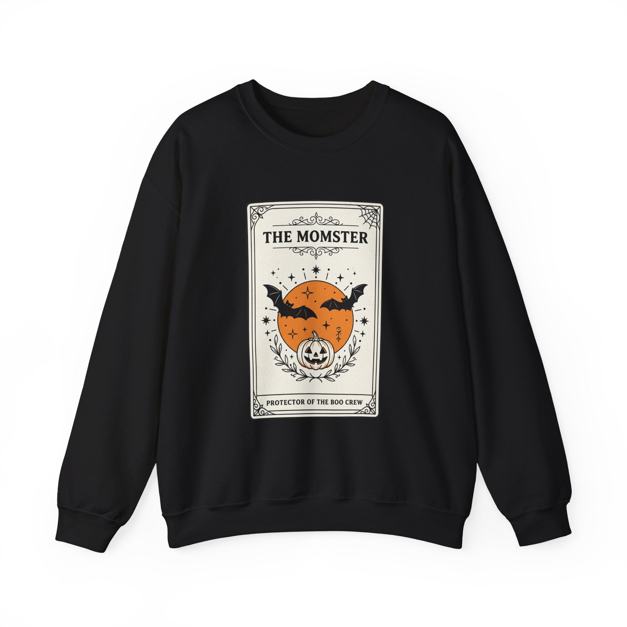 Momster Halloween Retro Crest Sweatshirt | spooky mom cardigan