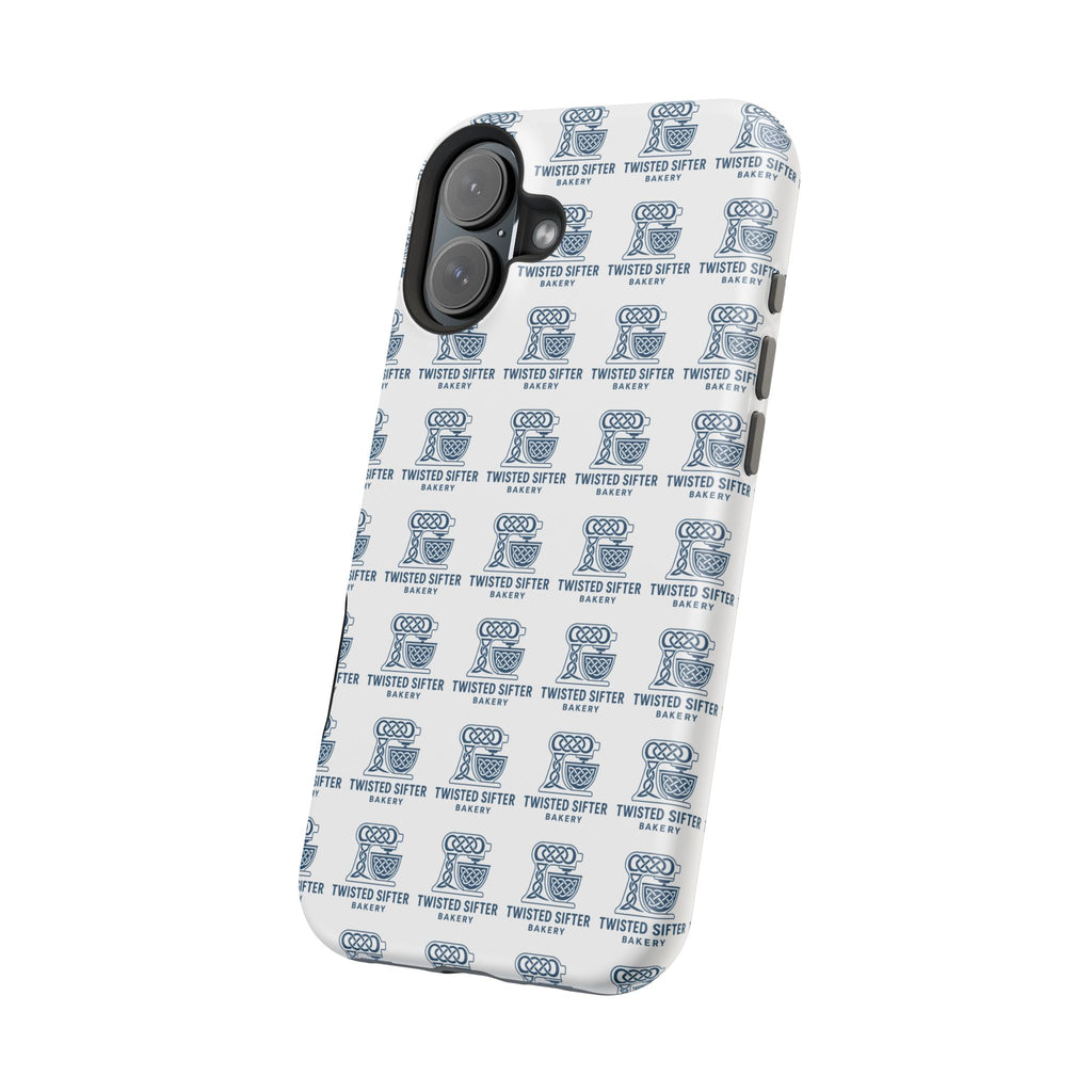 Magnetic Impact-Resistant Phone Case — Repeating Twisted Sifter Logo Pattern
