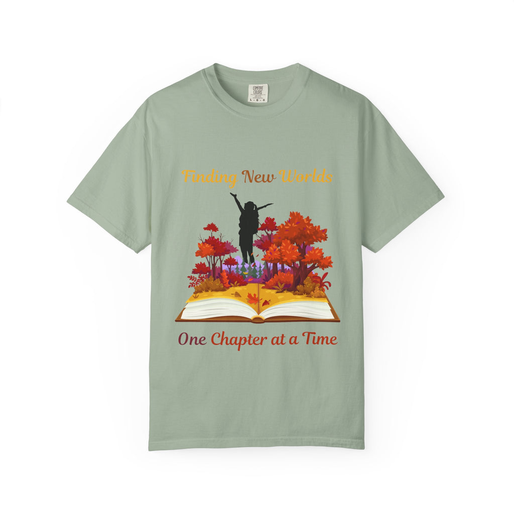 Book Lover T-Shirt — "Finding New Worlds One Chapter at a Time"
