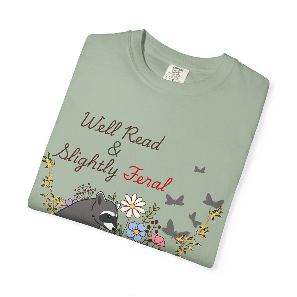 Well Read & Slightly Feral Reading Racoon - T-Shirts