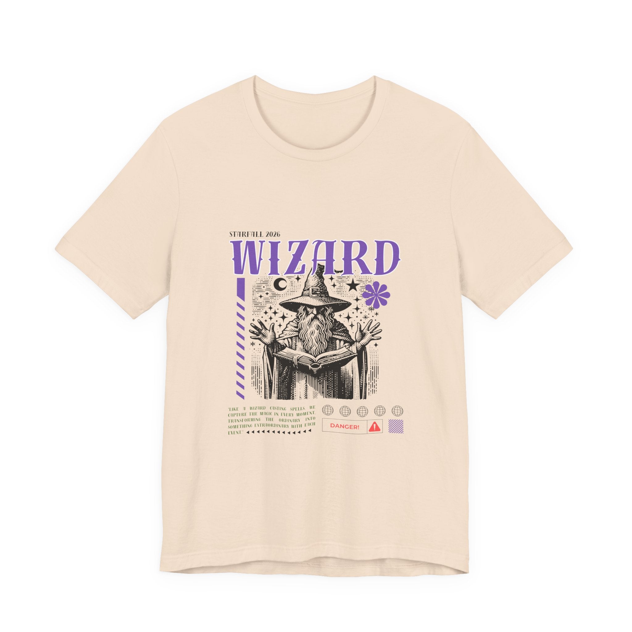 Wizard Graphic Tee — Vintage Spellbook Illustration T-Shirt
