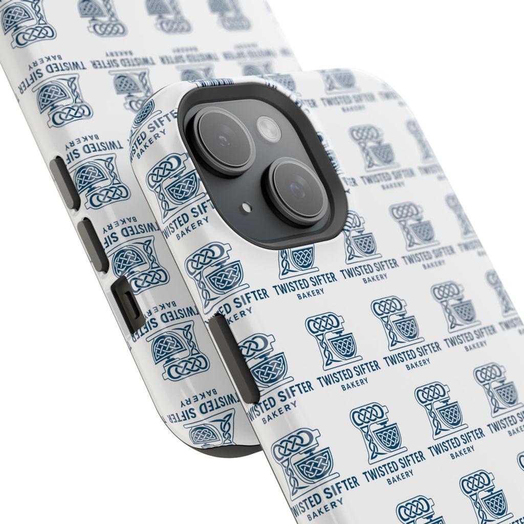 Magnetic Impact-Resistant Phone Case — Repeating Twisted Sifter Logo Pattern