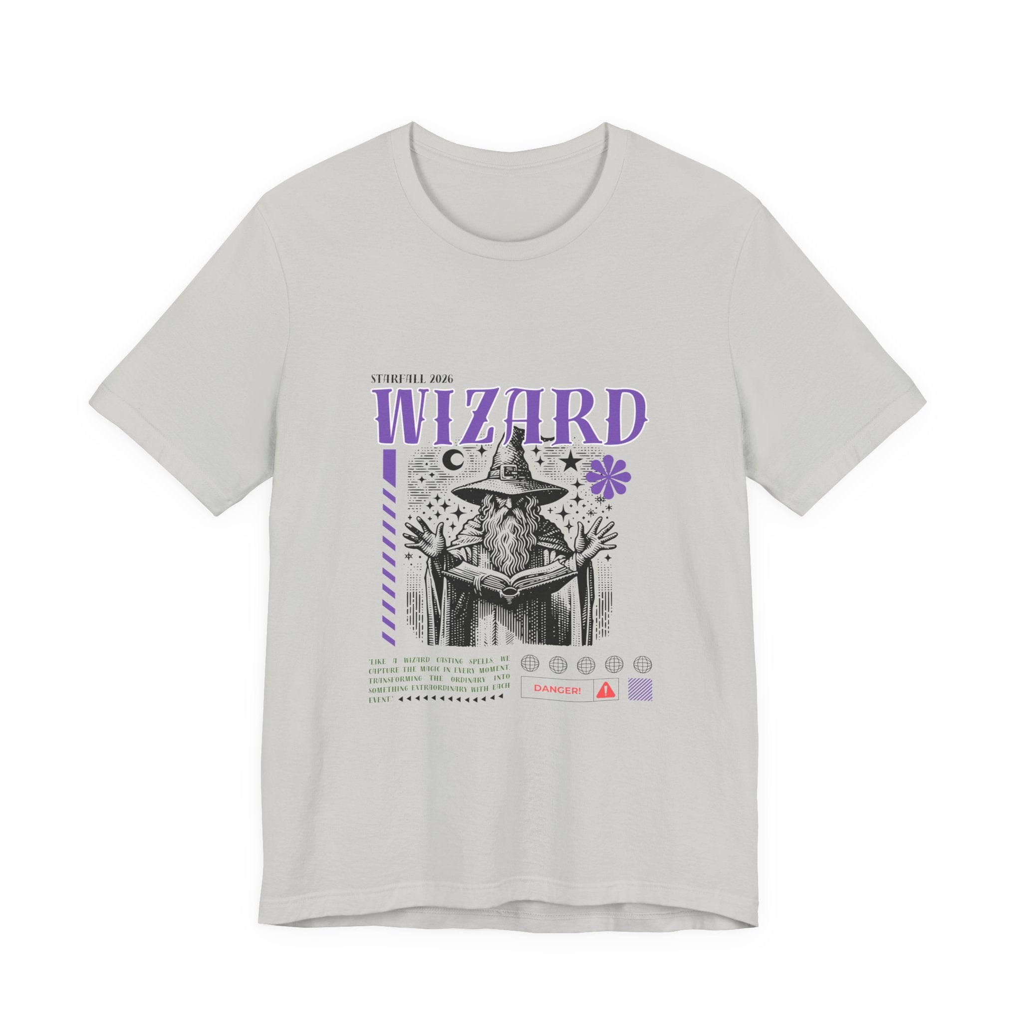 Wizard Graphic Tee — Vintage Spellbook Illustration T-Shirt