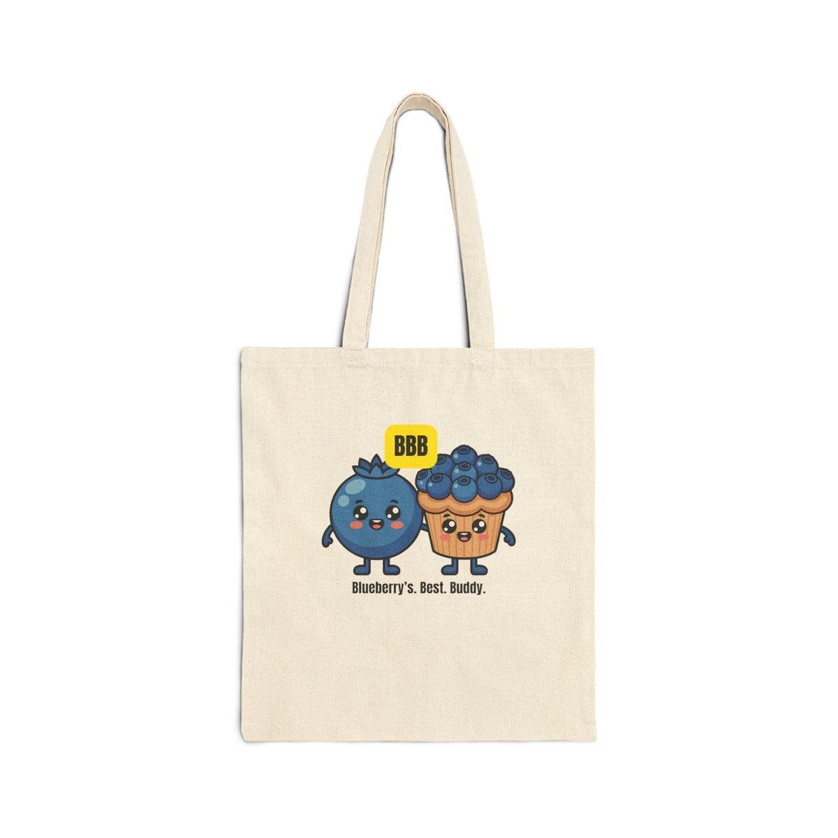 Blueberry Best Buddy Canvas Tote — Cute Fruit Cartoon Grocery Bag