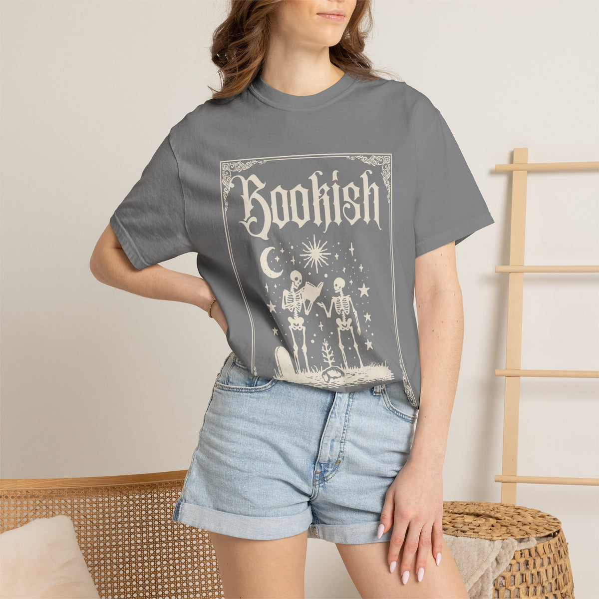 Bookish Skeletons T-Shirt — Vintage Gothic 'Bookish' Graphic Tee