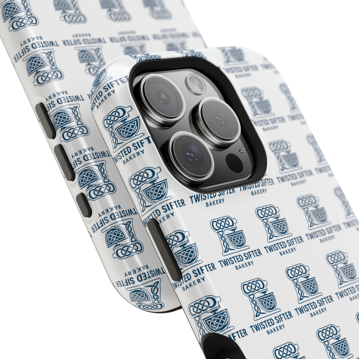 Magnetic Impact-Resistant Phone Case — Repeating Twisted Sifter Logo Pattern