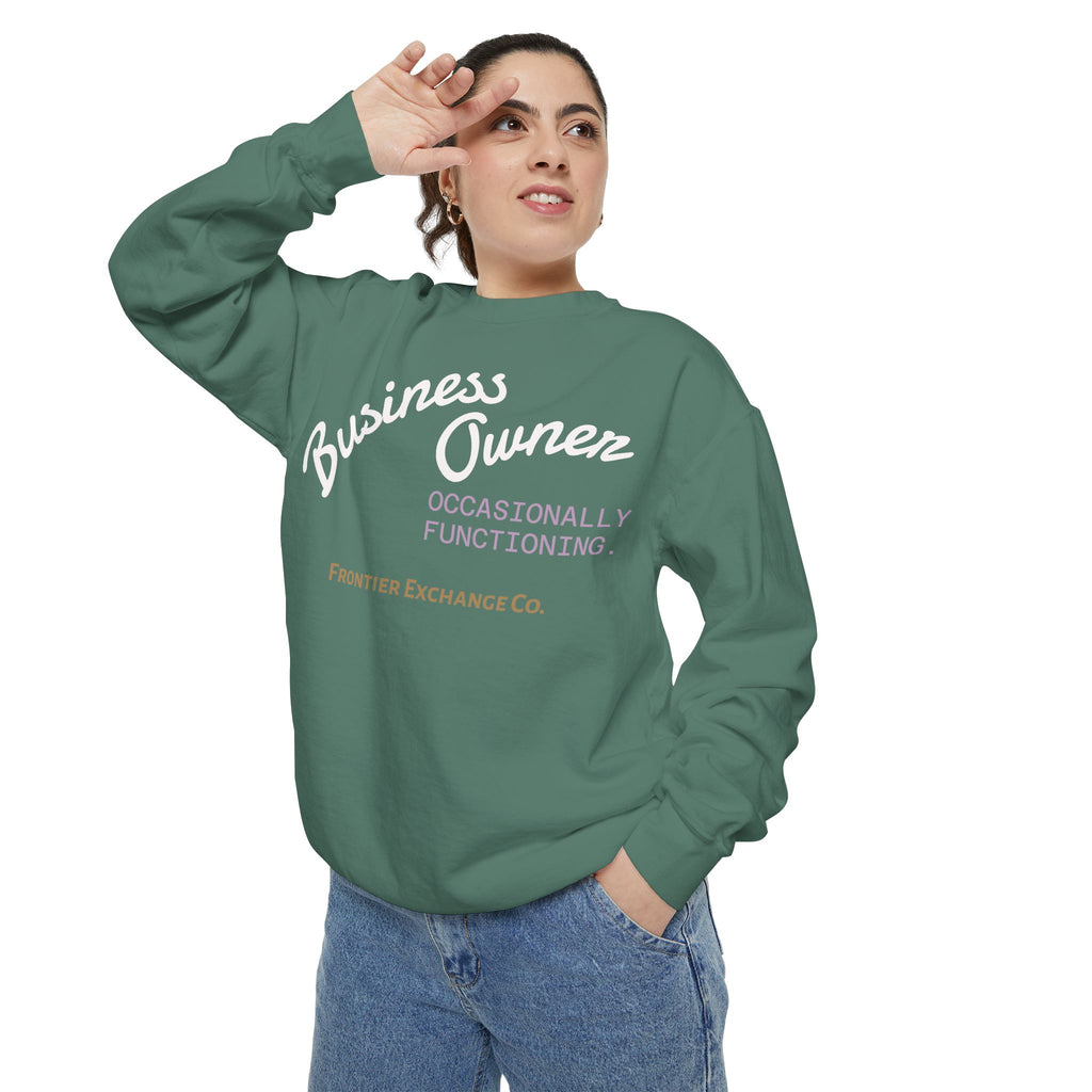 Business Owner Sweatshirt — “Occasionally Functioning” Cozy Crewneck