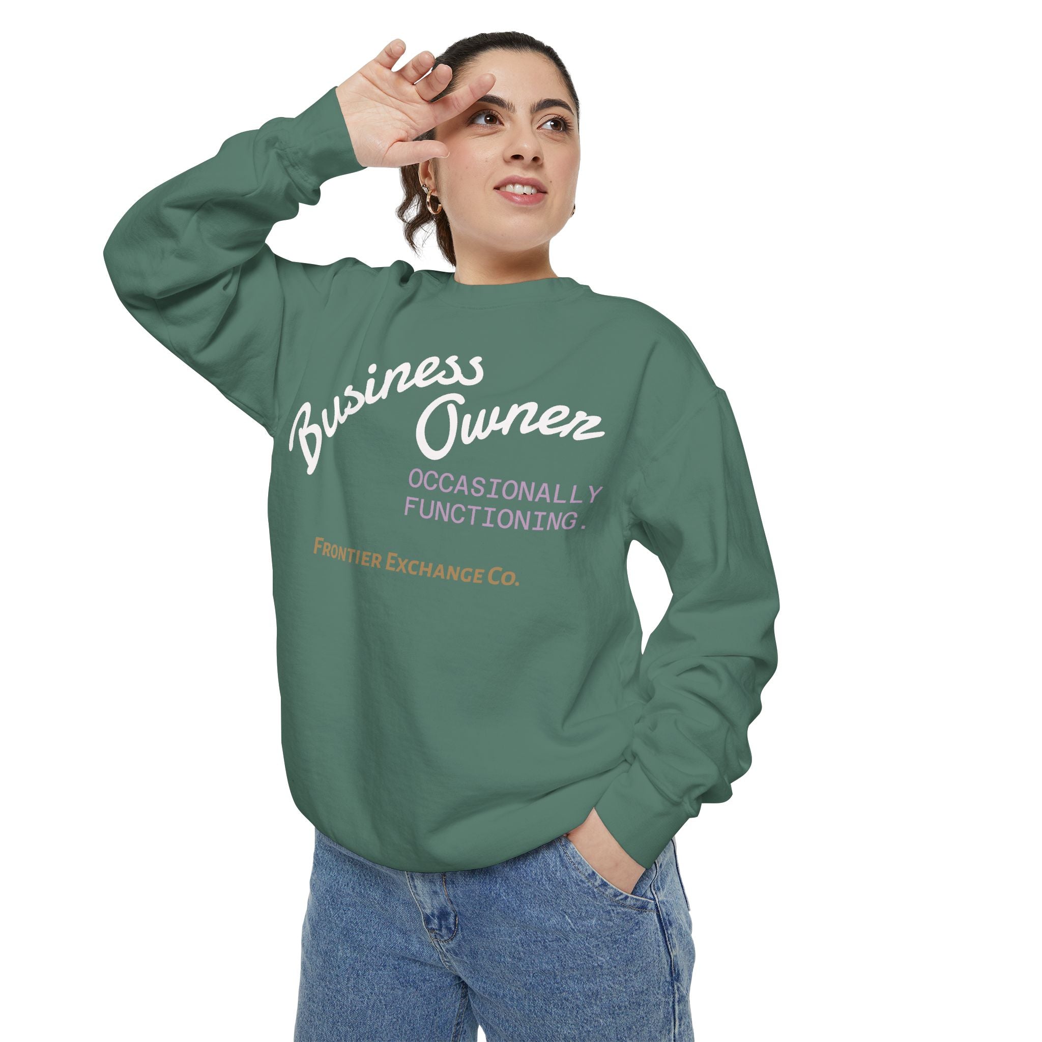 Business Owner Sweatshirt — “Occasionally Functioning” Cozy Crewneck