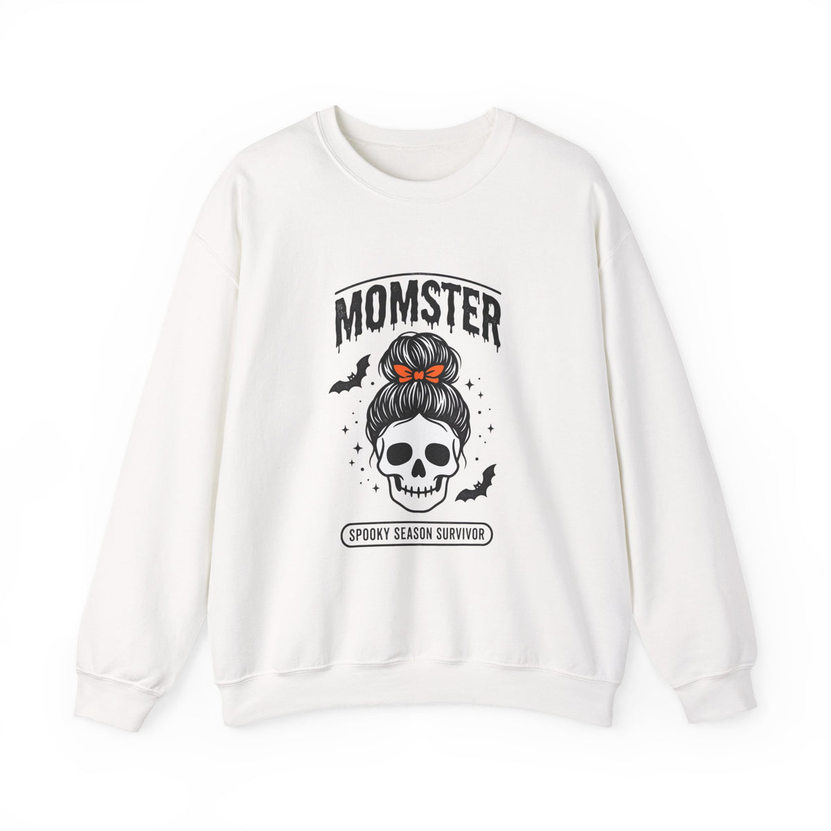Momster Skull Mom Crewneck Sweatshirt | Halloween mom, bats, spooky season