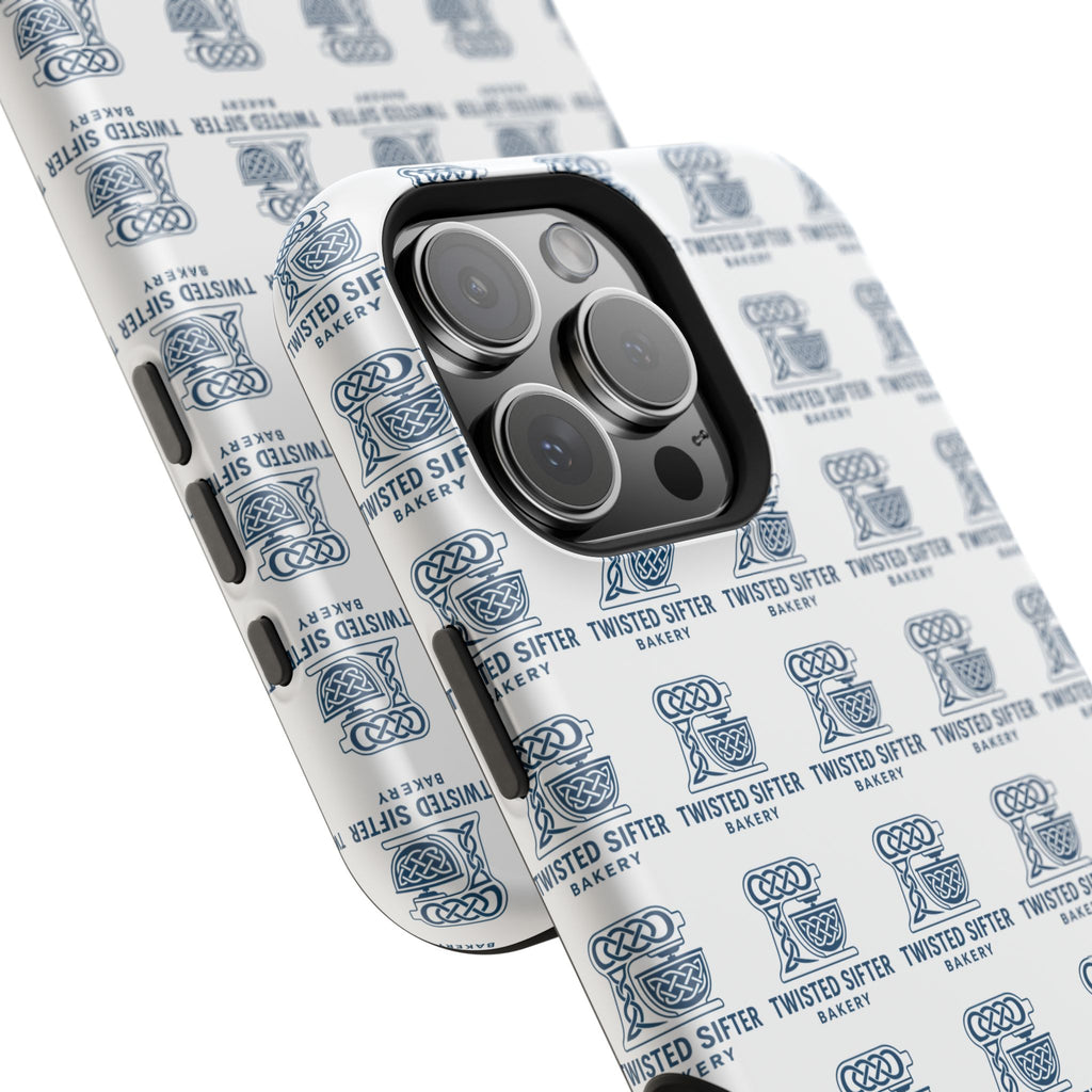 Magnetic Impact-Resistant Phone Case — Repeating Twisted Sifter Logo Pattern