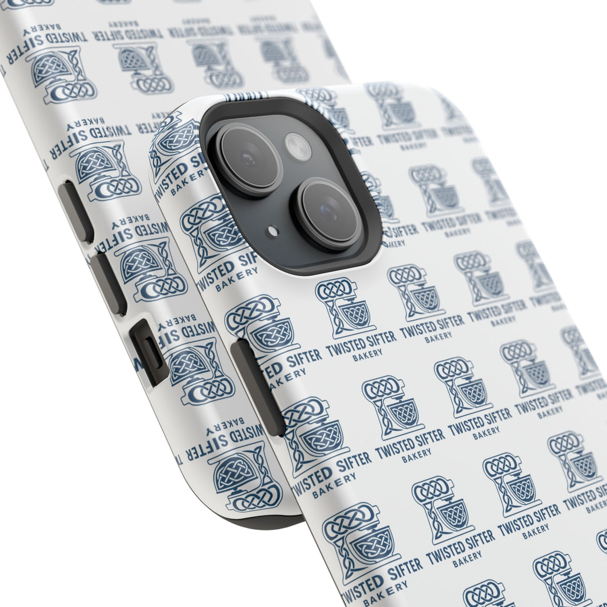 Magnetic Impact-Resistant Phone Case — Repeating Twisted Sifter Logo Pattern