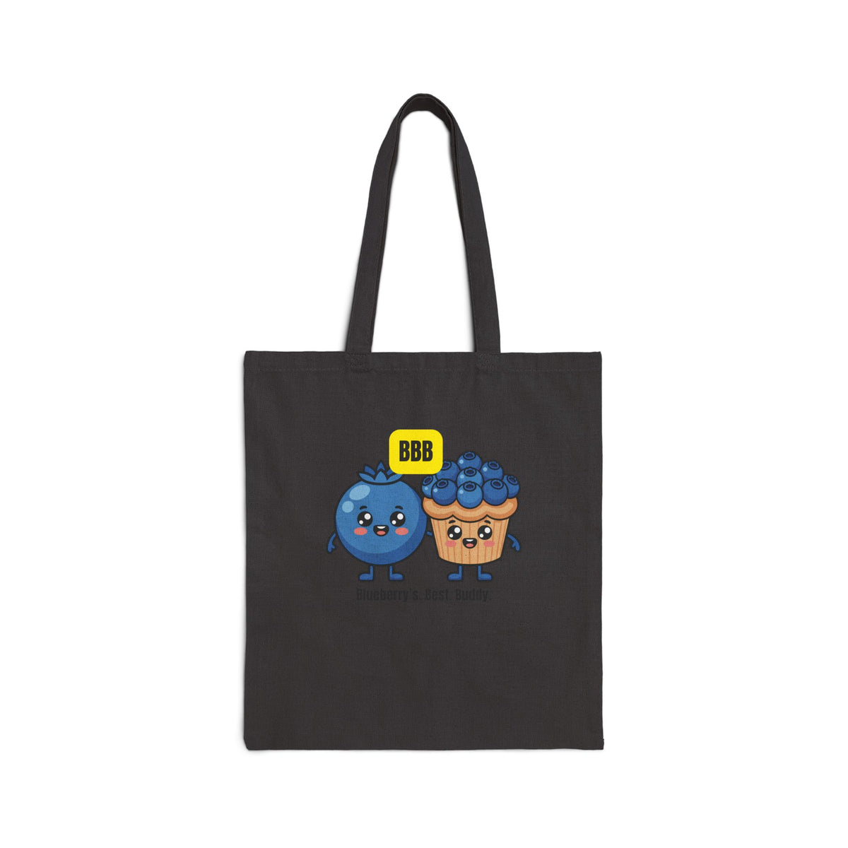 Blueberry Best Buddy Canvas Tote — Cute Fruit Cartoon Grocery Bag