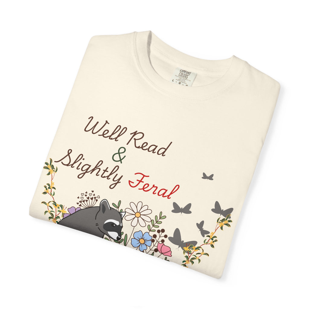 Well Read & Slightly Feral Reading Racoon - T-Shirts