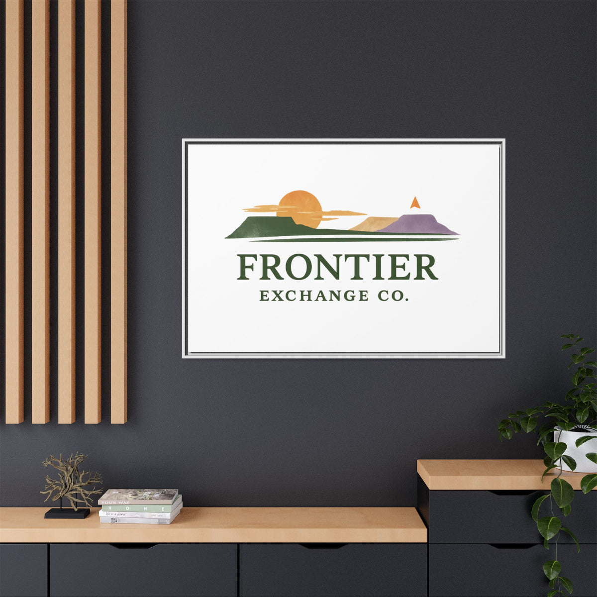 Framed Matte Canvas Print — Frontier Exchange Co. Logo