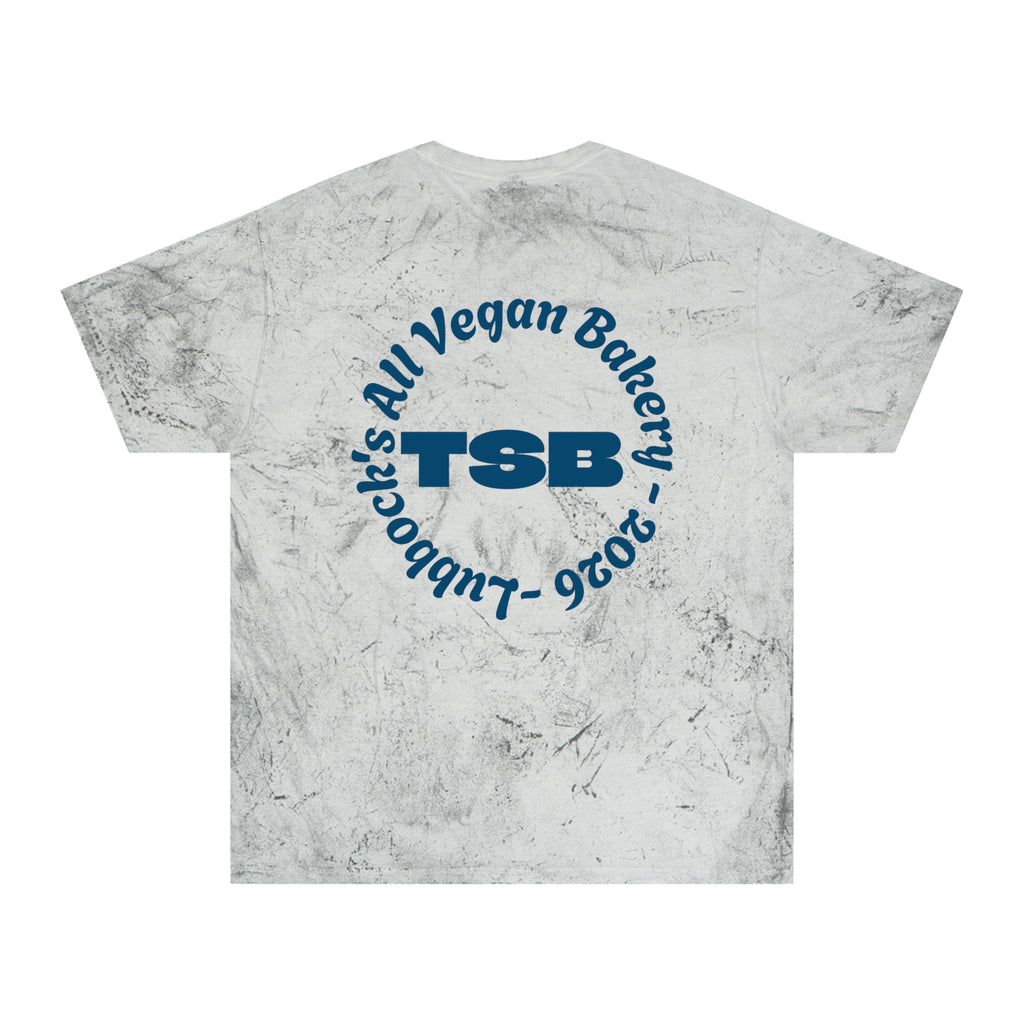 Tie-Dye T-Shirt — Twisted Sifter Bakery Logo, "TSB" Vegan Bakery Tee